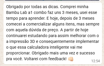 Depoimento de aluno sobre a calculadora inteligente