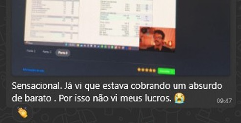 Depoimento de aluno sobre cobrar barato demais