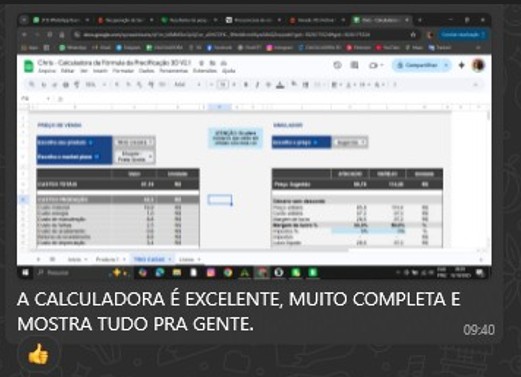 Depoimento de aluno sobre calculadora excelente